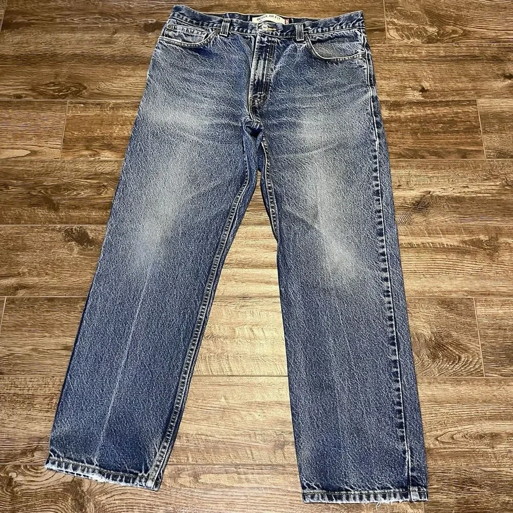 Vintage Levis 505 Jeans Mens 35x30 Light Wash Regular Fit Straight Distressed